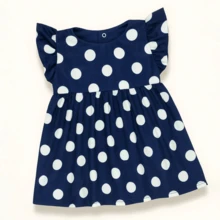 Comfortable And Lightweight Printed Summer Baby Dress - Navy Blue - View 6
