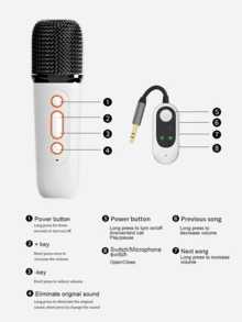 Wireless Microphones, Car Karaoke Microphone With Bluetooth Adapte, Plug And Play Your Current Audio Deice, Gift For Adults, For Singing, Home Party, Car Travel(Two Microphone + One Bluetooth Adapter),Beige - KG02 - View 11