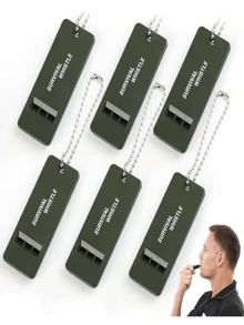 1pc Outdoor High-Frequency Tri Band Emergency Whistle, Safety Whistle, Loud Sound, Suitable For Outdoor Hiking, Camping, Emergency Bags - Ideal Christmas Gift For Men, Women, And Teenagers - Safety Alarm - Army Green - View 6