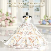 1500pcs Luxury Dress Building Blocks Set, Adult DIY White Dress & Black Swan Model Kit, Creative Hobby Desktop Decor, Anniversary Gift For Her, Home Room Decoration & Collection Display, Christmas, Halloween Party Favor - Multicolor - View 4