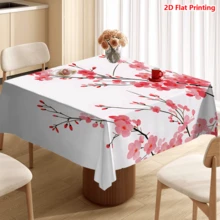 1/20pcs Sakura Tablecloth, Spring Floral Pattern, Made Of Polyester Fabric, Woven, Suitable For Picnic, Camping, Wedding, Birthday, Buffet Restaurant, Home Decor - MultiWarna - View 17