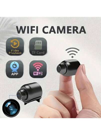 1个无线安全摄像头，2.4GHz WiFi智能室内/室外摄像头，支持手机App远程查看，随时随地观看，带手机App的宠物摄像头，夜视功能。