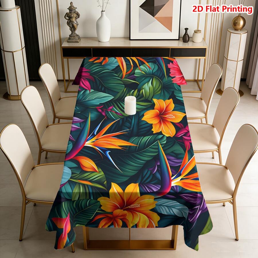 1/20 chiếc khăn trải bàn họa tiết hoa nhiệt đới, chất liệu polyester, dệt, màu sắc tươi sáng, thích hợp cho dã ngoại, cắm trại, đám cưới, sinh nhật, nhà hàng buffet, trang trí nhà cửa mùa xuân. - Nhiều màu - Xem 1