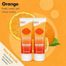 2 Pcs Whole Body Deodorant - Invisible Cream Tube - 72 Hour Odor Control - Aluminum Free, Baking Soda Free, Skin  - 3.0 Ounce (Clean Tangerine) - 膏狀 - 查看 3