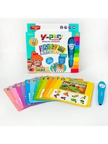Smart Logic Voice Pen + English Learning Book, Multi-Functional Voice Electronic Pen, Includes 36-Page Rainbow Learning Diary And 100 Learning Points, Rich Content, Promotes Intellectual Development. The Logic Learning Pen Can Answer Questions In The Book, With A Cute And Vivid Illuminated Pointer Pen.