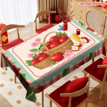 1/20pcs Tablecloth With Apple Basket And Butterfly Pattern, Red Plaid Design, Suitable For Picnic, Camping, Wedding, Birthday, Buffet Restaurant And Spring Home Decor - Multicolor - View 5