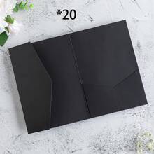 25pcs Tri-Fold Pocket Wedding Invitation Cards With Envelopes, Simple Invitation Cards For Engagement, Quinceañera, Christening, DIY Invitations, 5*7 Inch Invitations, Pocket Invitations, Customized Invitations, Christmas Cards - Ivory - View 10