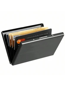 1pc RFID Blocking Stainless Steel Credit Card Holder - Portable Hard Shell Wallet, Suitable For Men And Women, Ideal Gift Choice, Available In Multiple Metal Colors, Modern Minimalist And Practical. - Color - View 8