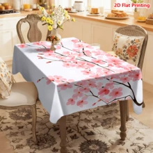 1/20pcs Tablecloth, Cherry Blossom Pattern, Spring Floral Design, Made Of Polyester Fabric, Woven, Suitable For Picnic, Camping, Wedding, Birthday, Buffet Restaurant, Home Decor - Multicolor - View 13