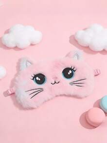 1pc/4pcs Kids Comfortable Blackout Cute Cartoon Plush Cat Sleep Mask, Silky Soft, Sleep Aid, Suitable For Daily Comfortable Sleep, Gift Giving - Multicolor - View 5