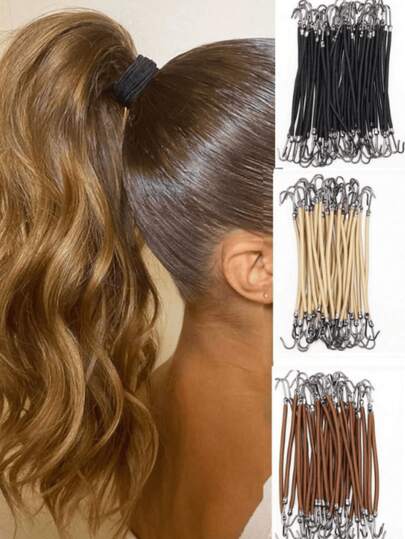 5 Double-Hook Hair Ties, Compliant With National Standards, Suitable For Latin Dance Styling, Leather , Hair Styling Tools, Bun Hooks, Ponytail Hair Ties, Thickened Elastic Hair Hooks, Hair Ties, Ponytail Hair Ropes, Hair Ties, Hair Accessories Head Accessories ,Hair Elastics ,Hair Rubber Bands ,Scrunchies Elastic Band