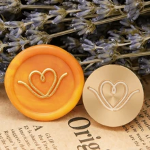 BAOFALI 1个蜡封头/7件套蜡封印章，包含“谢谢”、“生日快乐”、“爱意满满”等英文单词印章 - 英文单词蜡封印章 - 婚礼请柬蜡封 - 礼品包装蜡封