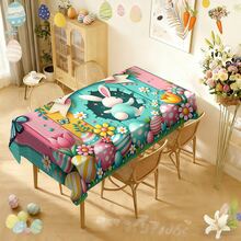 1/20 piezas Mantel con tema de Pascua adornado con huevos de Pascua, conejos, mariposas y patrones florales, con colores brillantes y alegres, adecuado para usar en salas de estar, cocinas, restaurantes y otros entornos, creando un ambiente de comedor cálido y alegre. - Multicolor - Ver 1