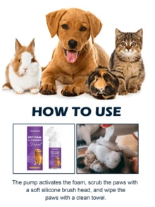 Yegbong宠物爪子清洁泡沫 - 无需冲洗即可清洁和除臭爪子 - 彩色 - 查看 3