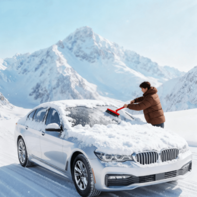1pc All-Season Reversible Car Windshield Cover - Winter Protection, Summer Sun Shade, Waterproof & Durable, Foldable Effectively Shields Your Windshield From Snow, Frost, And Heat.