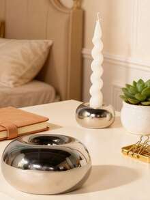 现代树脂球形烛台装饰茶蜡烛台，家居美学，北欧简约桌面摆件，适用于客厅、卧室、浴室和办公室，时尚乔迁礼物，营造温馨氛围，多功能装饰，适合节日派对和日常休闲。 - 彩色 - 查看 2