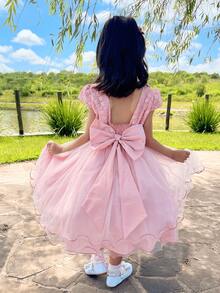 Young Girls Dresses - 乾枯玫瑰色 - 查看 5