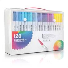 Double-Ended Pen For Lettering And Drawing, 12 To 120 Colors, Brush And Fine Tip. - 每盒120種顏色 - 查看 7