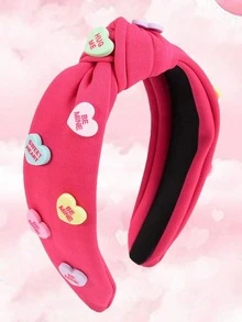 1pc Sweet & Elegant Solid Color Fabric Letter Heart Headband, Wide Knotted Headpiece For Women, Suitable For Party, Valentine's Day, Casual Wear, Gift For Girlfriend ,Hair Hoop Hairband For Women ,Diadema - Nhiều màu - Xem 9