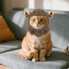 Lion Mane Wig For Cat Dog Costume Pet Adjustable Lion Hair Funny Cat Clothes Wigs Cosplay Wigs For Women Wig Install Kit For Halloween Christmas Easter Party - Small - 查看 4