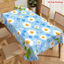 1/20 piezas Mantel con estampado de margaritas y flores azules, estilo primaveral, adecuado para picnic, camping, boda, cumpleaños, decoración de bufé y decoración del hogar - Multicolor - Ver 17
