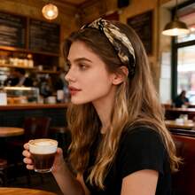 女士扭结发箍 - 异域风情蛇纹宽发箍，柔软弹力面料发饰，时尚扭结蛇纹设计发箍，舒适防滑，性感少女头饰，适合日常佩戴和派对，发带，发箍 - 彩色 - 查看 2