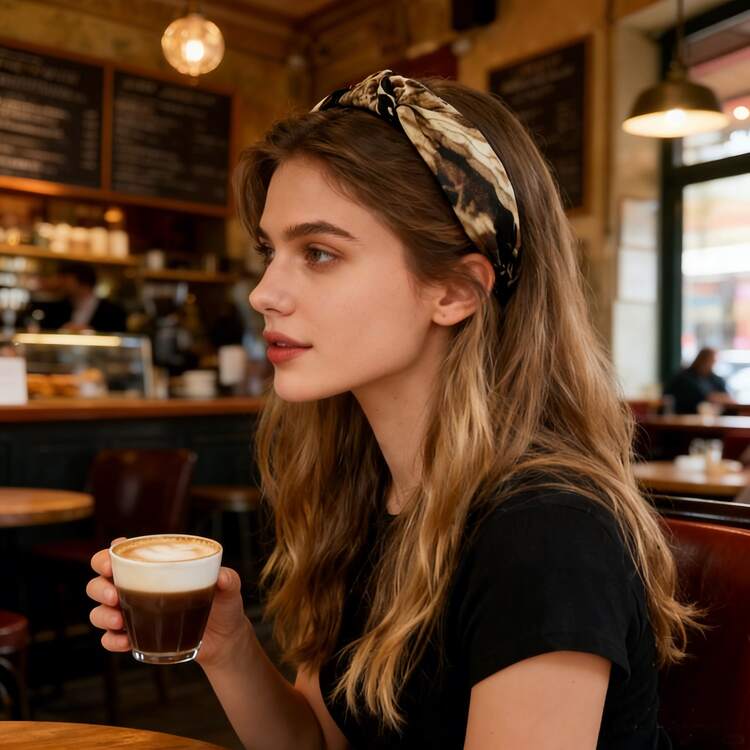 女士扭结发箍 - 异域风情蛇纹宽发箍，柔软弹力面料发饰，时尚扭结蛇纹设计发箍，舒适防滑，性感少女头饰，适合日常佩戴和派对，发带，发箍 - 彩色 - 查看 2