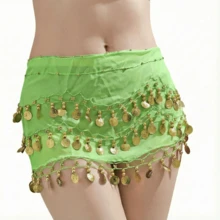 1件手工多色人像金属布腰裙，装饰性感肚皮舞裙，略带脏污效果，锚点设计，适合舞台表演。波西米亚风、复古风、派对、夜生活、海滩装扮、节日服装及配饰 - 彩色 - 查看 25