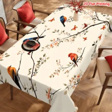 1/20 khăn trải bàn, họa tiết chim và hoa nhiều màu sắc, chủ đề mùa xuân, chất liệu polyester, dệt máy, thích hợp cho dã ngoại, cắm trại, đám cưới, sinh nhật, tiệc buffet, trang trí nhà cửa. - Nhiều màu - Xem 16