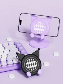 1pc Cute Cartoon Cat Ear Desk Phone Holder, Durable Foldable Ergonomic Desktop Stand, Suitable For Daily Office Use, Multi-Angle Viewing