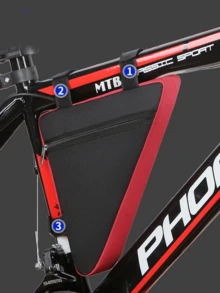 Adjustable Bicycle Triangle Frame Bag With Water Bottle Holder, Waterproof Mountain Bike Storage Pouch, Unisex Cycling Backpack For Road Bike, Travel Outdoor Sports Riding Accessory - Multicolor - View 6