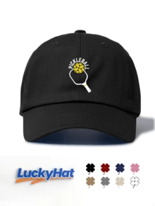 男女通用匹克球印花棒球帽，经典时尚，柔软吸汗带，尺寸可调节，轻便百搭，适合户外运动、日常佩戴、派对、度假、海滩等场合，是馈赠亲朋好友的理想之选。