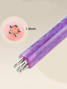 1 Piece - Five-Petal Nail Art Pen Nail Art Shaping Tool. Acrylic Multi-Color Nail Art Pen. One Stroke To Complete, Can Create DIY Various Small Daisy And Rose Petal Flower Nail Art Styles And Patterns. Suitable For Nail Salons And Home Nail Art Making For Handmade Spring And Summer Styles On Nail Surfaces And Nail Tips Decoration. - Multicolor - View 8