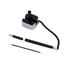 Bolígrafo de Escritorio Premium con Base Fija Antideslizante y Dije Decorativo, Diseño Moderno, Elegante y Ergonómico, Escritura Suave, Fluida y Precisa para Uso Diario, Ideal para Oficina, Hogar, Recepción o Estudio, Disponible en Sofisticado Color Negro y Azul - Azul - Ver 2