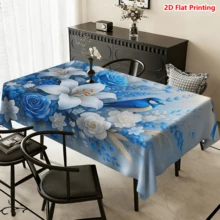 1/20 chiếc khăn trải bàn dệt bằng polyester họa tiết hoa màu xanh dương, thích hợp cho dã ngoại, cắm trại, đám cưới, sinh nhật, nhà hàng, nhà bếp tự phục vụ, trang trí nhà cửa mùa xuân. - Nhiều màu - Xem 12