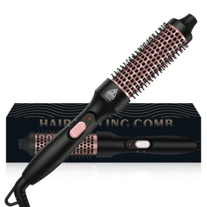 UKLISS Thermal Brush & Multi-Function Curling Hot Brush | 32mm Curling Comb For Root Volume & Loose Curls | Dual Voltage (110V-240V) Travel-Friendly | Frizz-Free Salon-Worthy Finish | Ideal Gift For Valentine's Day, Epiphany, Carnival, St. Patrick's Day & Ramadan | Perfect For Home/Travel/Commute/Date/Carnival Masquerades/Epiphany Celebrations/Ramadan Iftar Gatherings (Black)