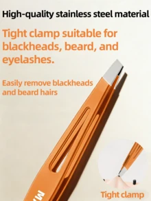 不锈钢水滴形眉镊，精准修眉镊，睫毛嫁接镊，美容工具 - 彩色 - 查看 4