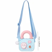 系列包包 单肩包 可爱旅行斜挎包 女士包包 纯色钱包 可爱小物件收纳包 轻便防污手提包 - 藍色 - 查看 2