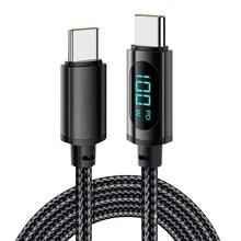 Reinforced 100W Turbo Charging Cable With LED Display USB-C Type C - màu đen - Xem 1