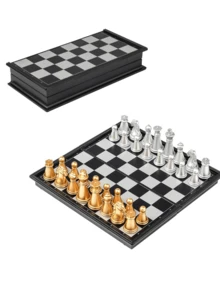 1套磁性国际象棋/飞行国际象棋游戏，小巧可折叠棋盘游戏 - 适合旅行、与亲朋好友聚会、休闲娱乐，也可作为节日礼物 - 彩色 - 查看 10
