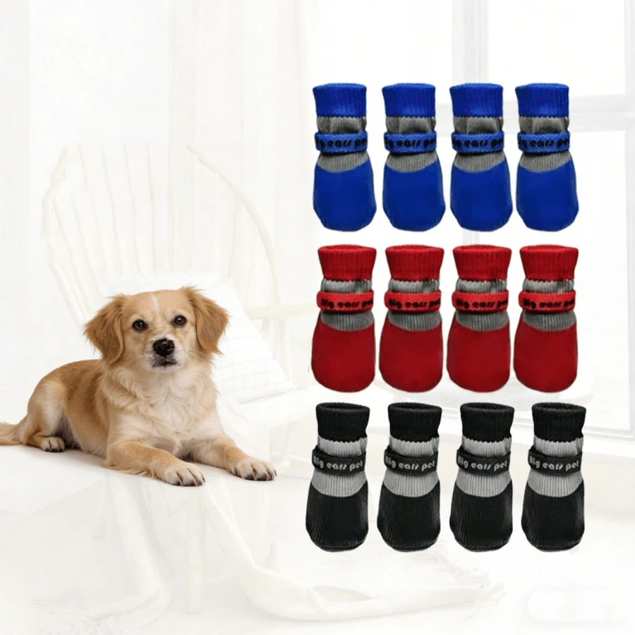 Waterproof Winter Small Breed Dog Shoe Covers Soft-Soled Pet Shoes, Anti-Scratch Anti-Dirt & Non-Slip Design, Fits Teddy/Bichon
