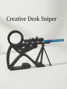 3D Printed Matchstick Figures Pen Holder | Versatile Desk Organizer, Stationery, Desktop Sculpture, Ideal For Students And, Perfect Christmas And New Year Gifts, Made Of Plastic - Black - View 5