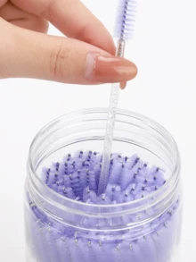 200/100/50/10件套睫毛刷、睫毛膏刷、一次性软毛眉刷、睫毛嫁接刷、眉刷、蓖麻油刷（薰衣草紫），赠品 - 淡紫色 - 查看 2