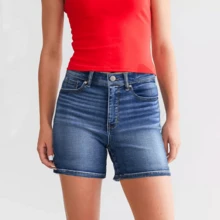 Women's Simple Denim Shorts Classic Denim Blue - Màu xanh lam - Xem 9