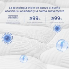 DreamFit Colchón Ortopedico,Colchon Matrimonial 135*190*25CM Híbrido En Caja,Ergonómico,Espuma de Alta Densidad Memory Foam,,Antibacteriana,Antiácaros,Transpirabilidad,Antialérgico,Resistente a la humedad,Alivio de Presión y Extremadamente Cómodo,Firmeza Media,Certificado CertiPUR-US®, Economico,Colchones Resortes - Azul y blanco - Ver 10