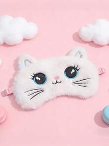 1pc/4pcs Kids Comfortable Blackout Cute Cartoon Plush Cat Sleep Mask, Silky Soft, Sleep Aid, Suitable For Daily Comfortable Sleep, Gift Giving - Multicolor - View 4