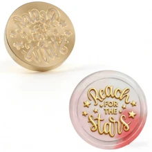 BAOFALI 1个蜡封头/7件套蜡封印章，包含“谢谢”、“生日快乐”、“爱意满满”等英文单词印章 - 英文单词蜡封印章 - 婚礼请柬蜡封 - 礼品包装蜡封