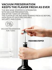6-In-1 Electric Automatic Rechargeable Bottle Opener, Includes Bottle Opener, Vacuum Stopper, Wine Aerator, Capsule Cutter, Display Stand And USB Charging Cable, Silver - Multicolor - View 5