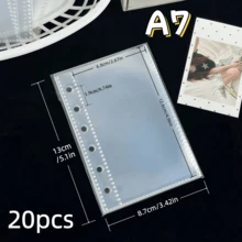 20/30/50张/袋 A6/A7 透明替换内页，活页贴纸笔记本替换内页，3D 立体压纹贴纸笔记本备用塑料内页，贴纸剪贴簿活页内页，采用高透明 PP 材料制成，适用于粘贴贴纸、制作贴纸笔记本、照片卡片、办公计划本收纳 - 無色 - 查看 13