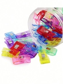 Color Fixed Axe Shaped Clip Positioning Plastic Sewing Clip Needlework Quilting Accessories Sewing Machine Plastic Cover Clip Axe Shaped Clip Plastic Small Clip Sewing Positioning Clip Quilting Clip Suitable For Office, Sewing, Bedroom, Sewing Machine Accessories - Multicolor - View 2